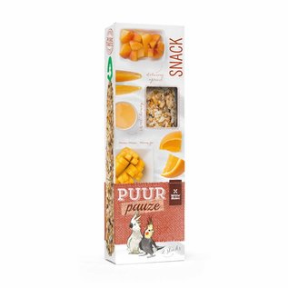 Puur pauze zaadsticks grote parkiet & kaketoe met fruit & honing