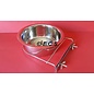 Stainless Steel Eat or Drinking Bowl with Clamp Holder