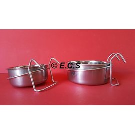 Stainless steel Eat or Drinker with hanging holder