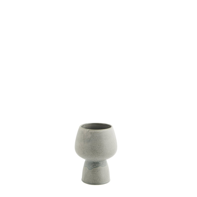Stoneware Flower Pot - Grey Green