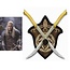 Legolas Fighting Knives replica met wandplaque