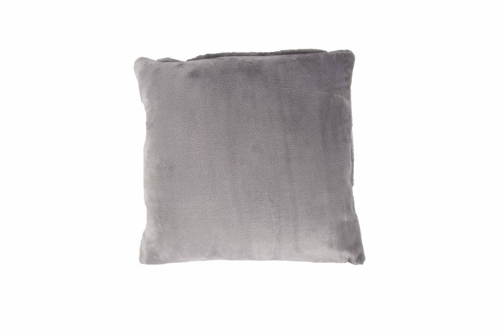 Nightlife Home Sierkussenhoes Flanel Fleece Grijs nightlife home kopen in de aanbieding