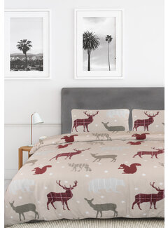 Nightlife Dekbedovertrek Deer and Stars Beige flanel
