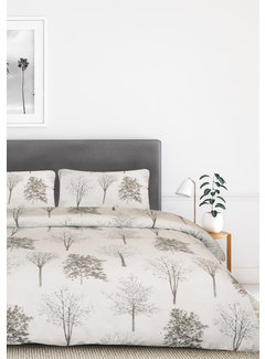 Nightlife Dekbedovertrek Natural Trees Beige flanel