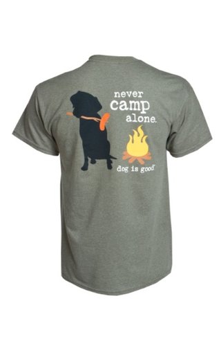 Dog is Good! T-shirt 'Never Camp Alone' 