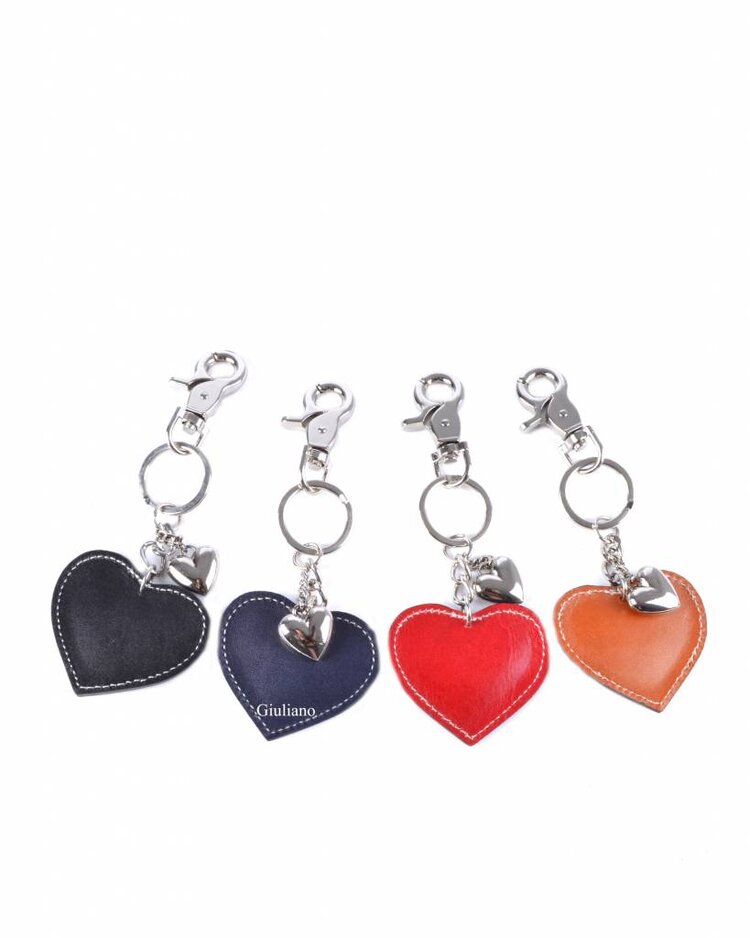 Leather keyring | Heart | Smooth leather