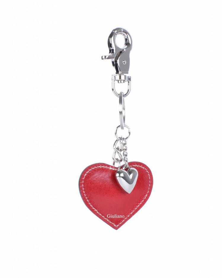 Leather keyring | Heart | Smooth leather