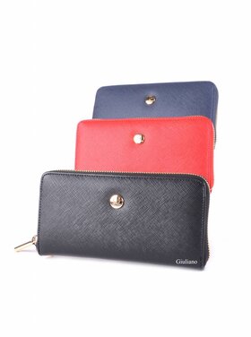 Artificial leather wallet | Reliëf | Black