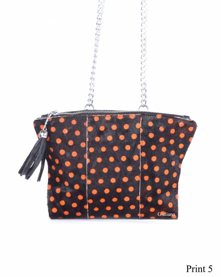 Kleine Leder-Schultertasche | Fell | Print | 0548642