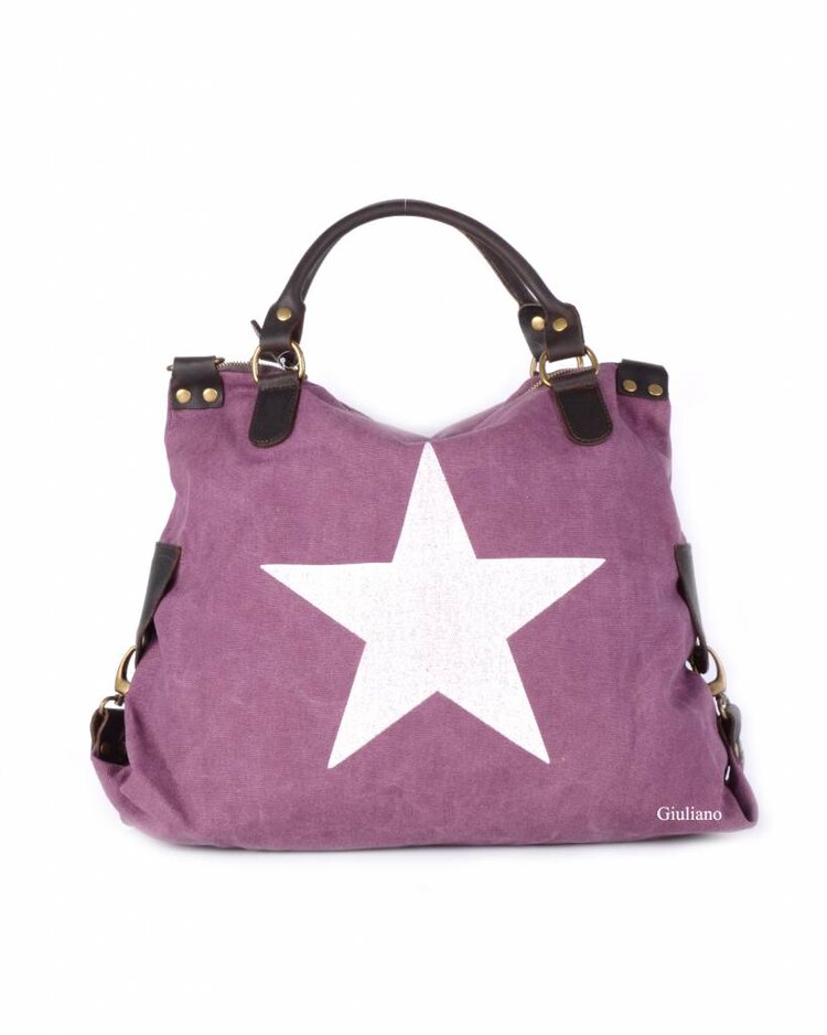 Canvas met lederen tas | Ster 552503
