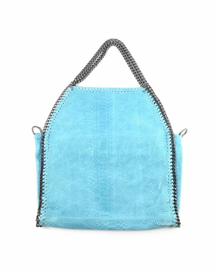 Leather handbag | Chain | Croco