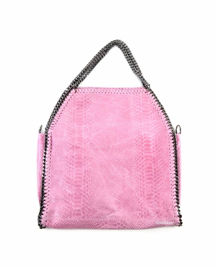 Leder-Handtasche | Kette | Kroko