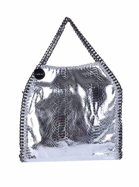 Artificial leather handbag | Chain | Metallic | Medium
