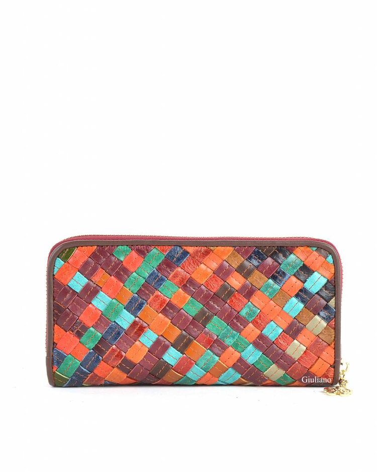 Lederen portemonnee | Multicolor