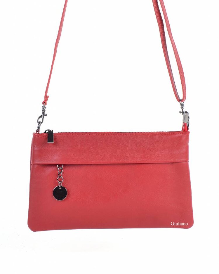 Lederen schoudertasje | Clutch