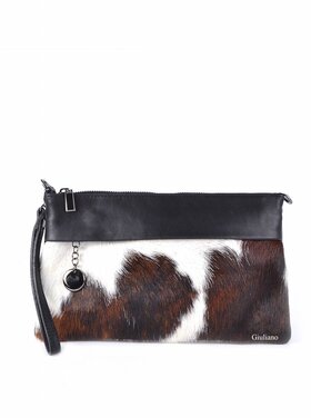 Lederen schoudertasje/clutch | Vacht | Print