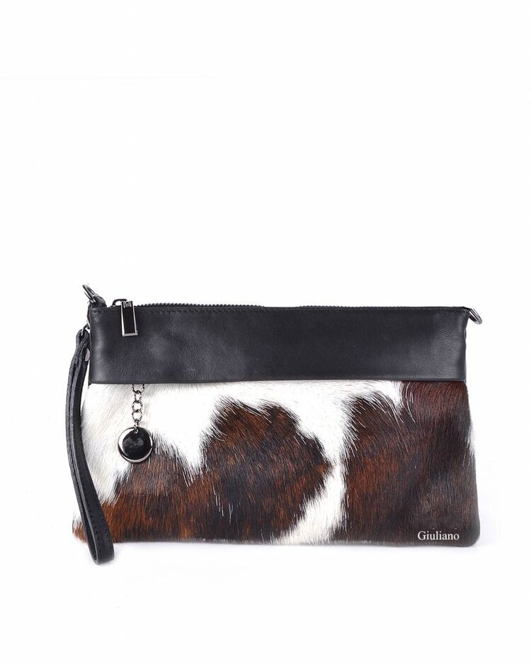 Leather shoulderbag/clutch | Cowhide | Print