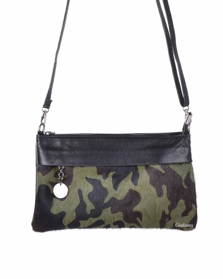 Leather shoulderbag/clutch | Cowhide | Print