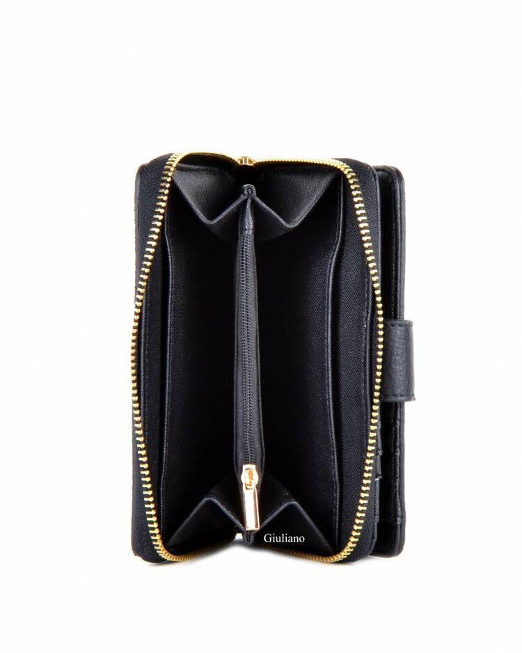 Leather wallet | Cowhide | Black-White