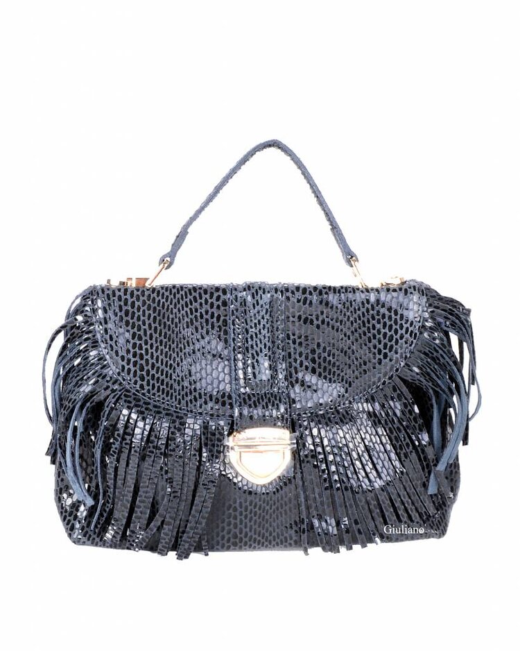 Leder-Handtasche | Fransen | Schuppen-Beschichtung