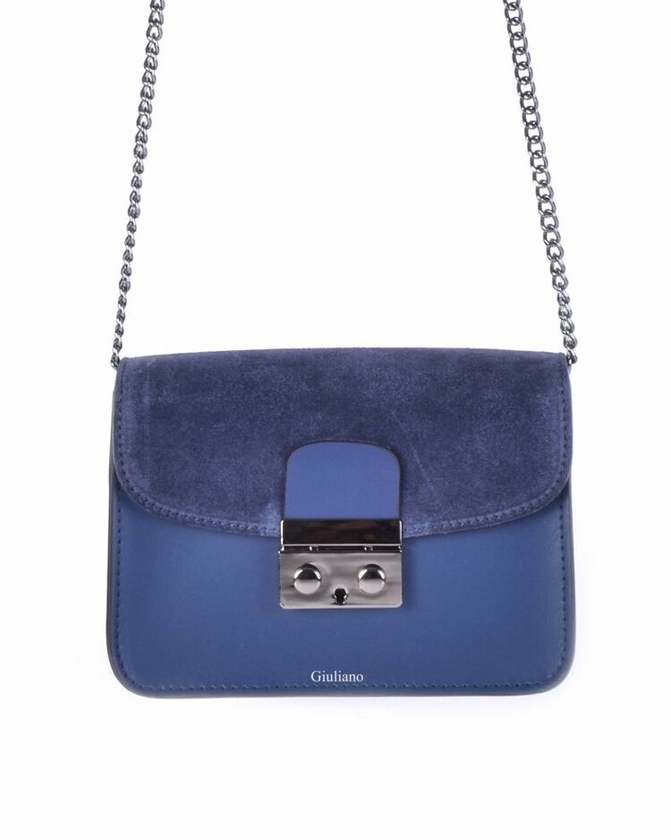 Kleine Leder-Schultertasche | Wildleder