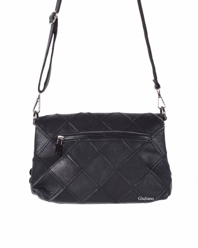 Leather shoulderbag | Flowers