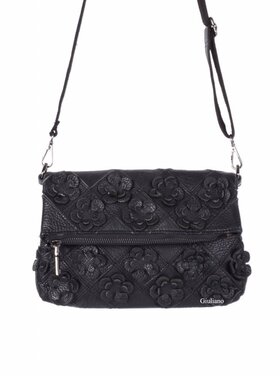 Lederen schoudertasje | Bloemetjes