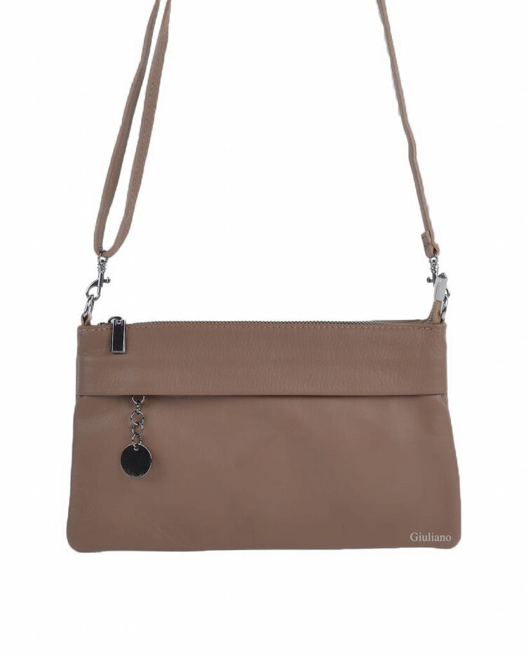 Lederen schoudertasje | Clutch