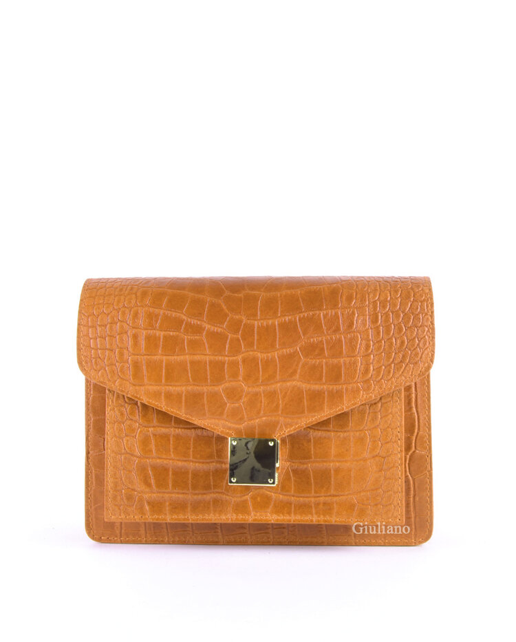 Leather shoulderbag | croco