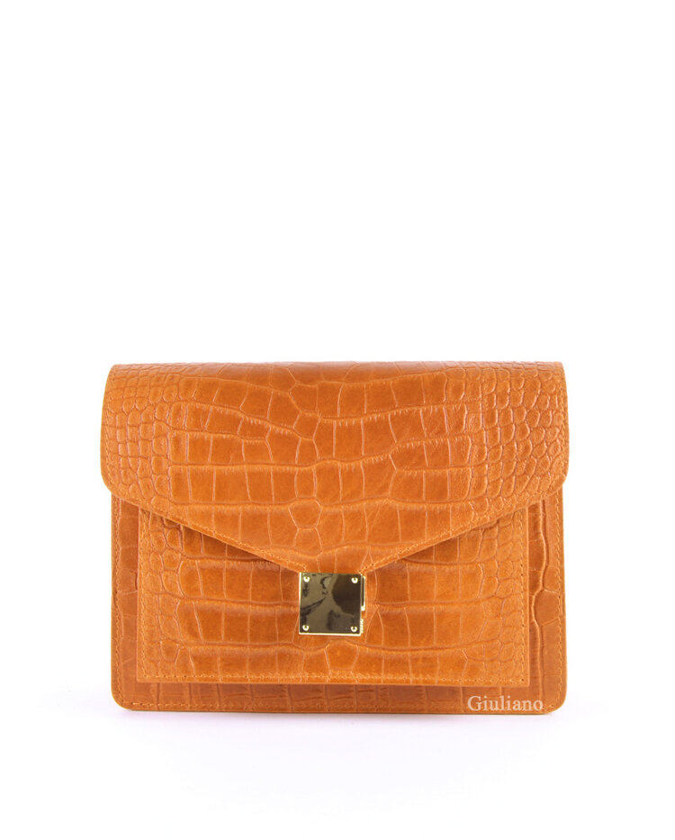 Leather shoulderbag | croco
