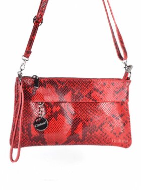 Lederen schoudertasje/clutch | Slang