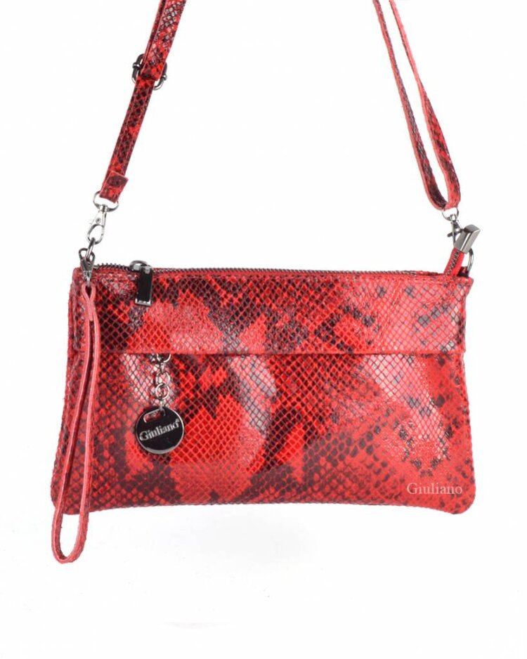 Leather shoulderbag/clutch | Snake