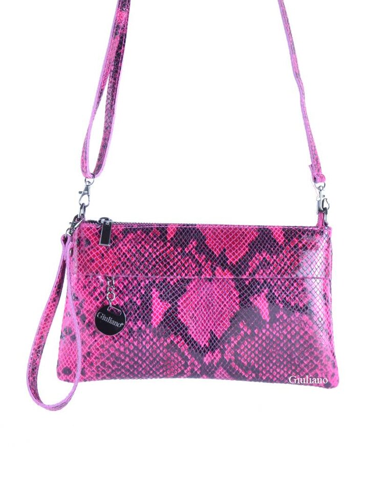 Leather shoulderbag/clutch | Snake