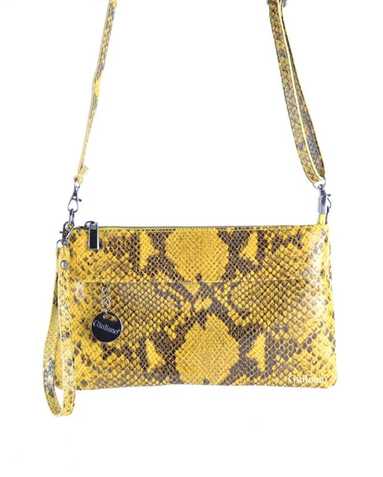 Lederen schoudertasje/clutch | Slang