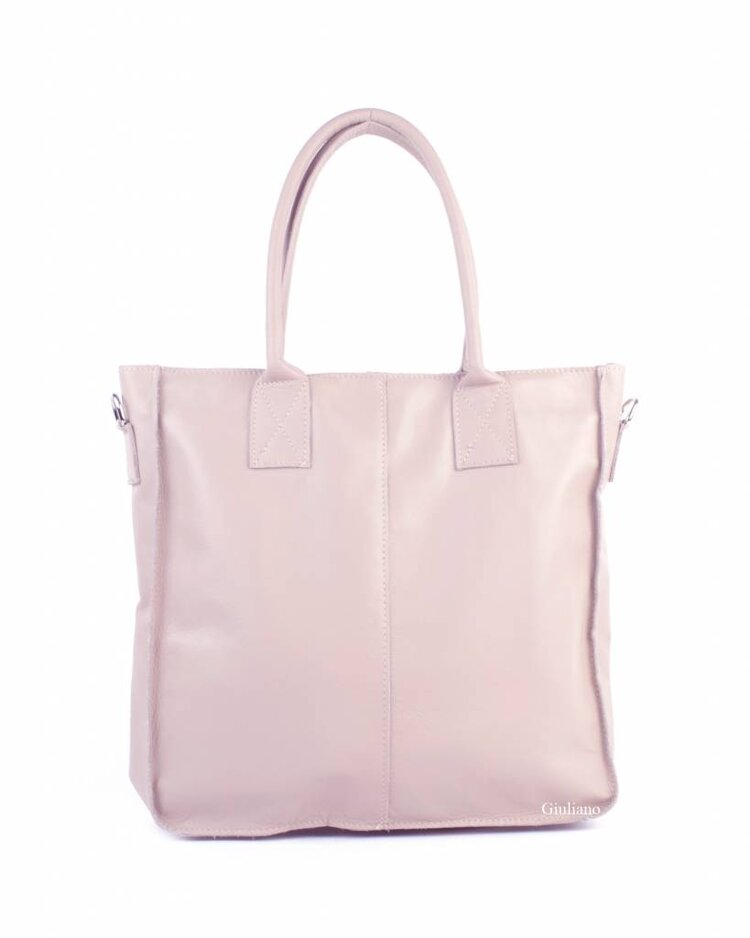 Lederen shopper  grijs