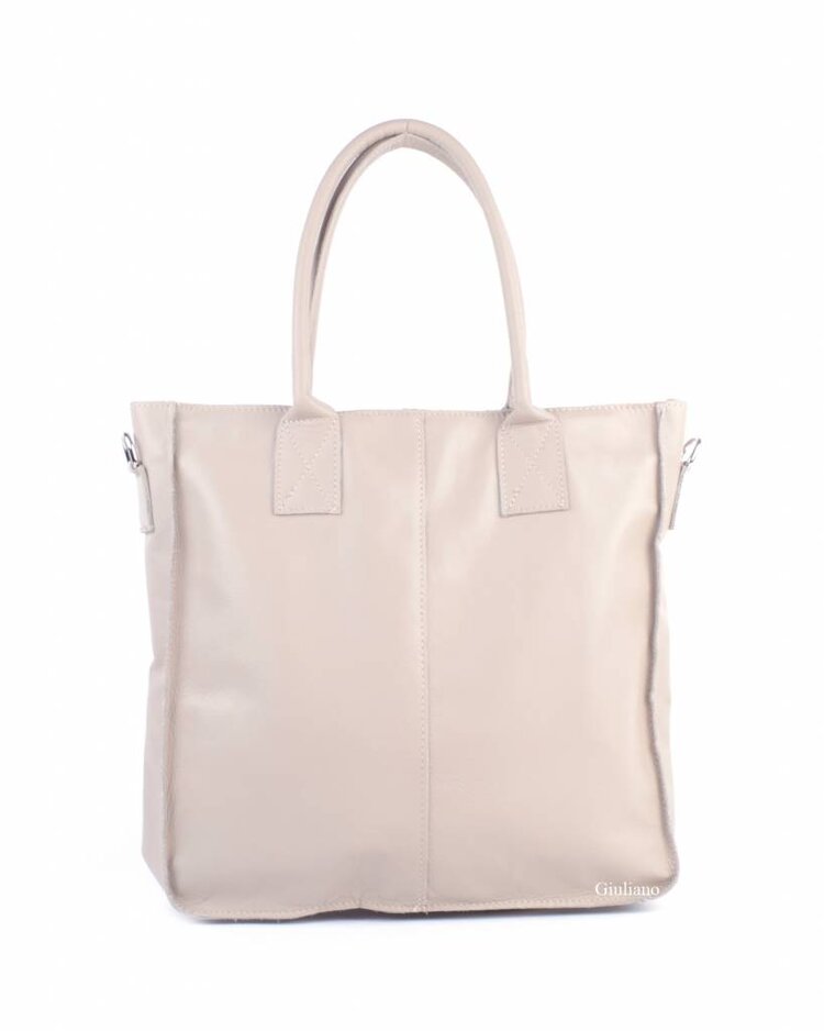 Lederen shopper  grijs