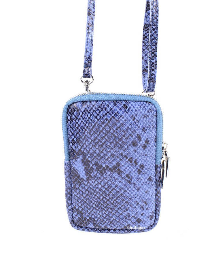 Kleine Leder-Schultertasche | Lang - Schlange