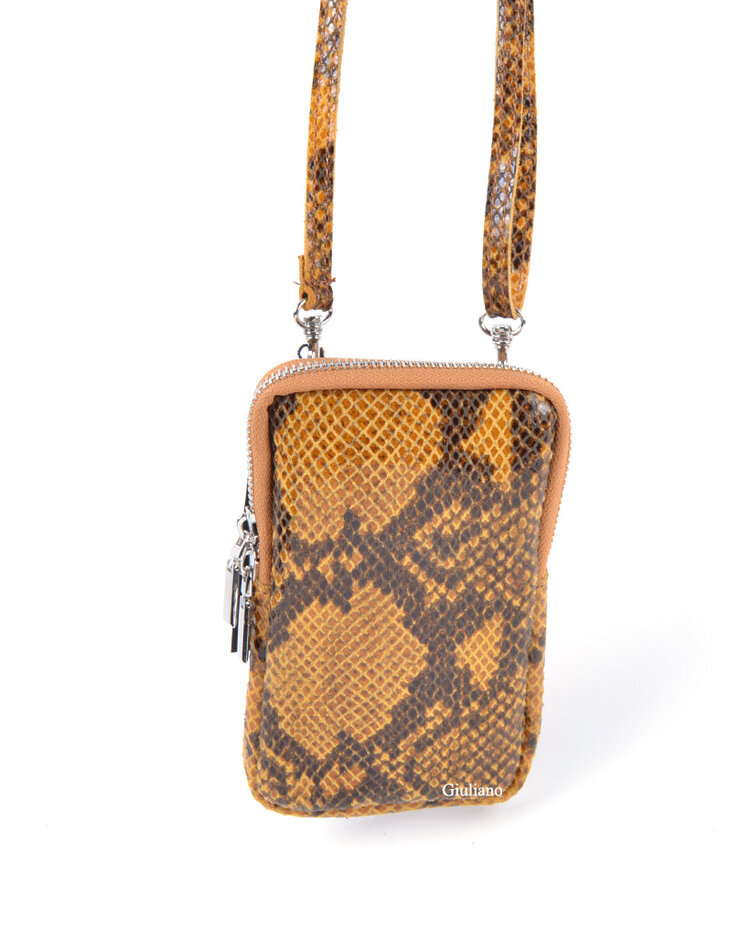 Leather shoulderbag | Long - Snake