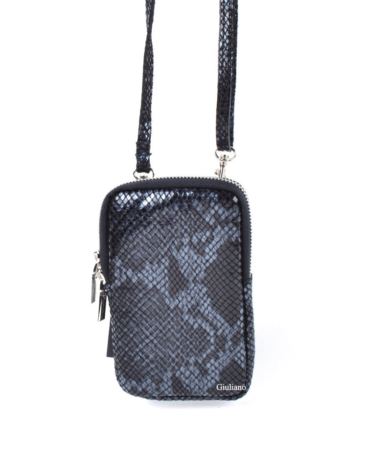Kleine Leder-Schultertasche | Lang - Schlange