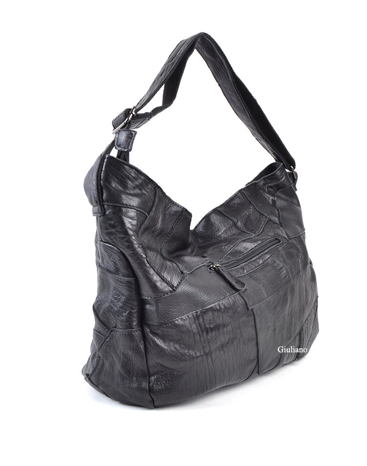 Lederen handtas | Zwart