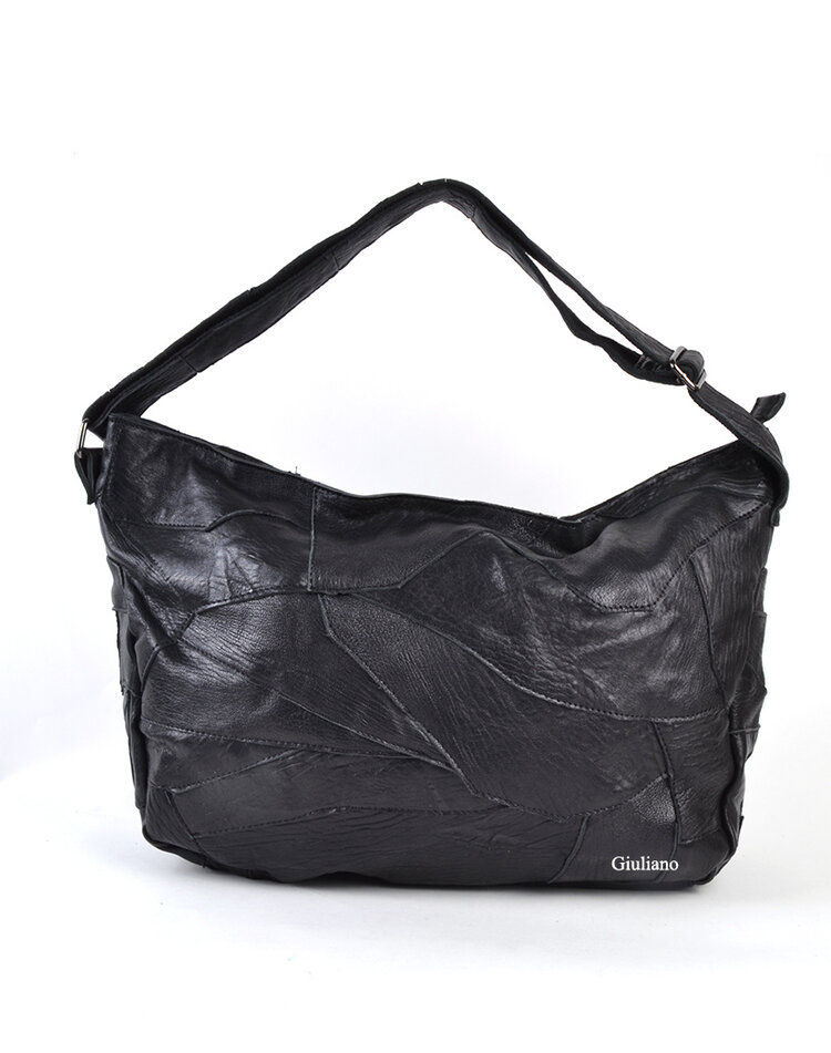 Lederen handtas | Zwart