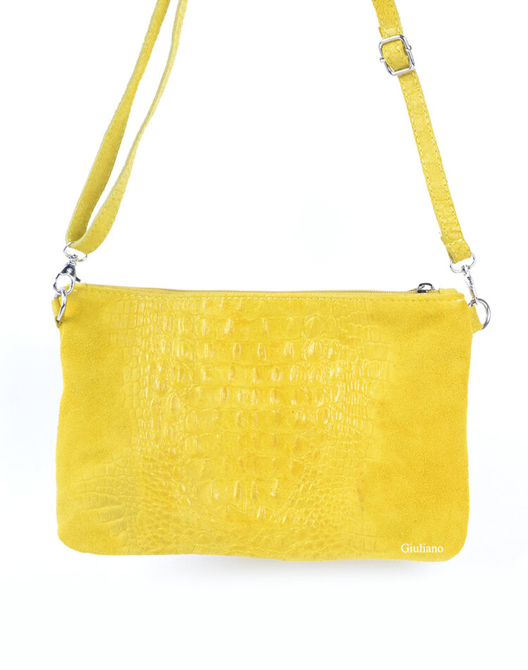 Suede kroko clutch | schoudertas