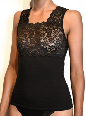 Giuliano Basic Tanktop Spitze Schwarz