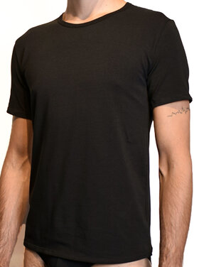 Giuliano Basic Herren-T-Shirt | Rundhalsausschnitt | Schwarz