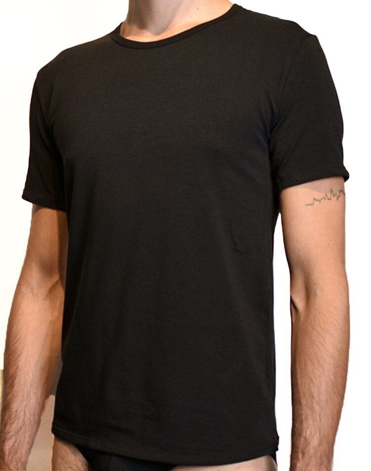 Giuliano Basic Herren-T-Shirt | Rundhalsausschnitt | Schwarz