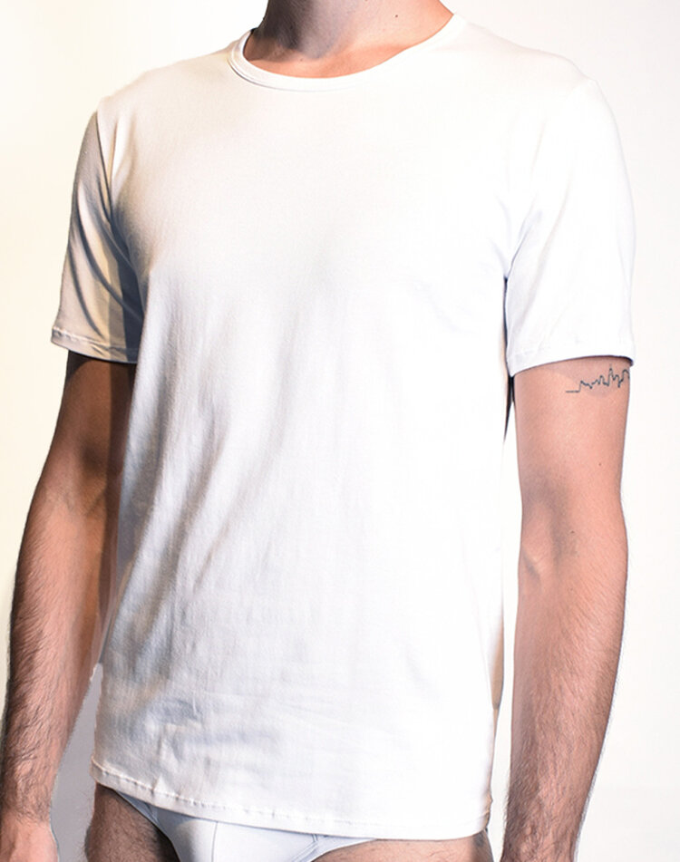 Giuliano Basic Herren-T-Shirt | Rundhalsausschnitt | Weiß
