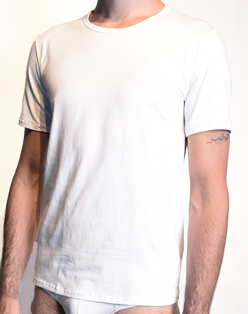 Giuliano Basic Heren T-shirt | Ronde Hals | Wit, foto 2 van 3