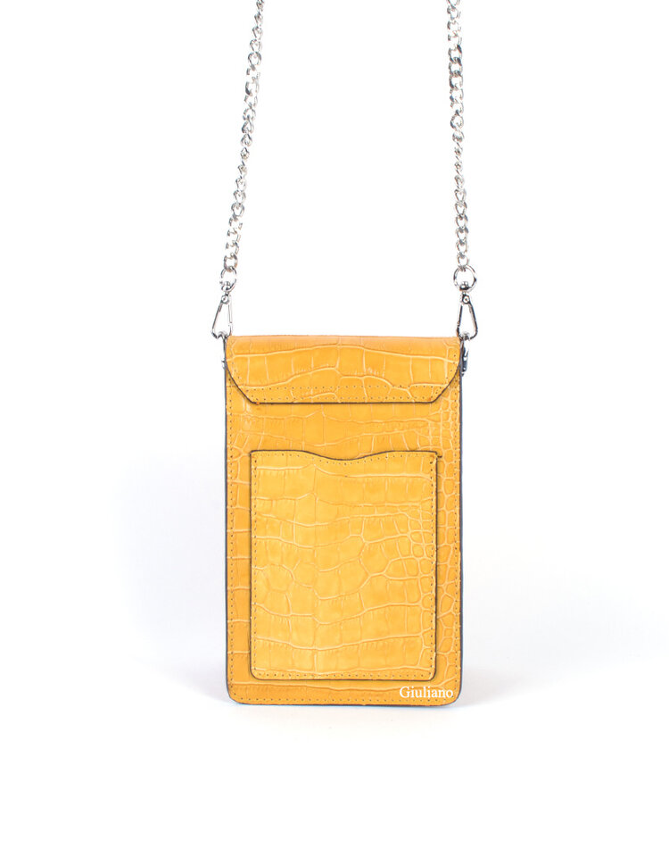 Lederen schoudertas| Kroko