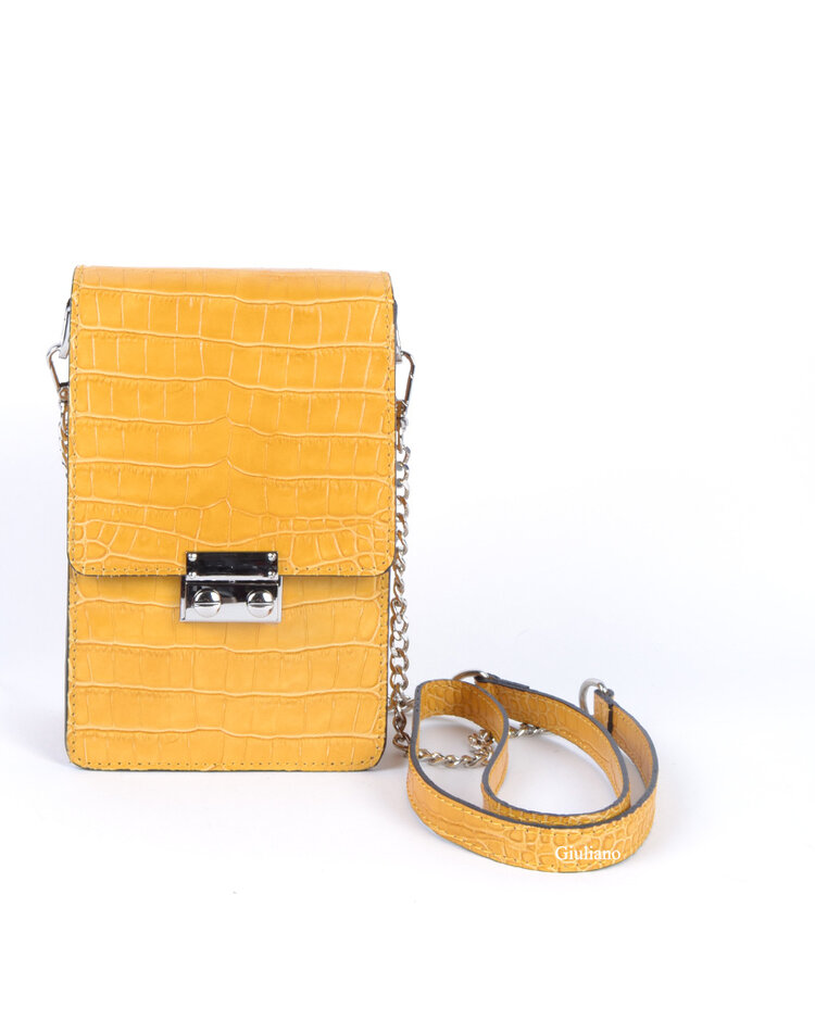 Leather shoulderbag | Croco