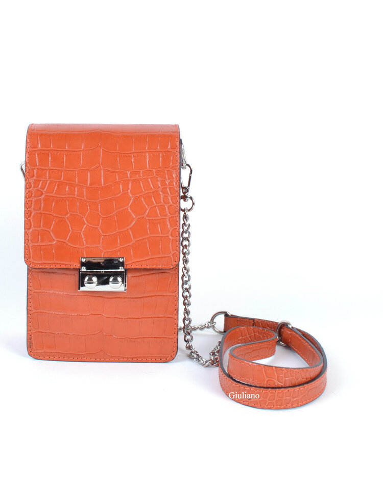 Leather shoulderbag | Croco